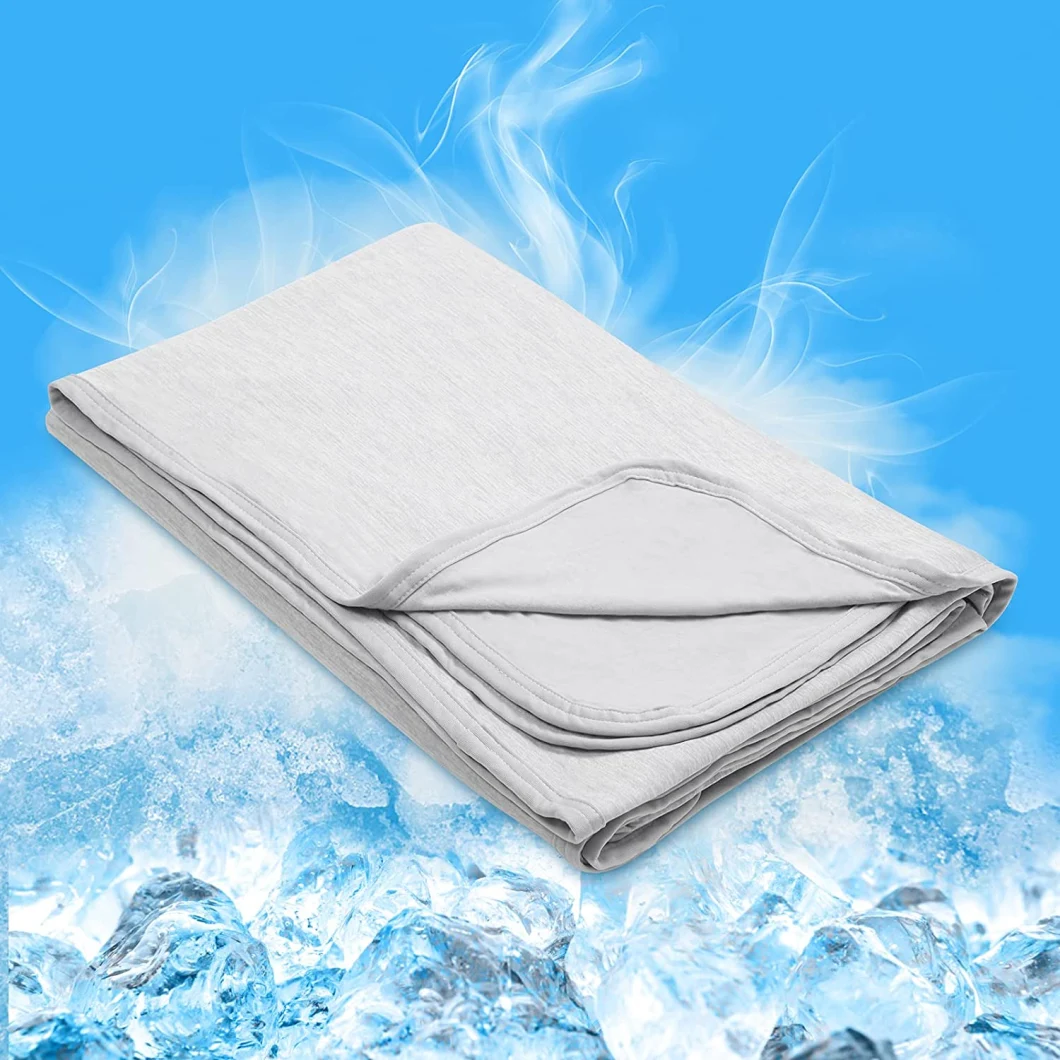 Soft Summer Cooling Blanket Lightweight Throw Blanket Absorb Heat for Hot Sleeper Night Sweats Couch Bed Cozy Blanket Gray